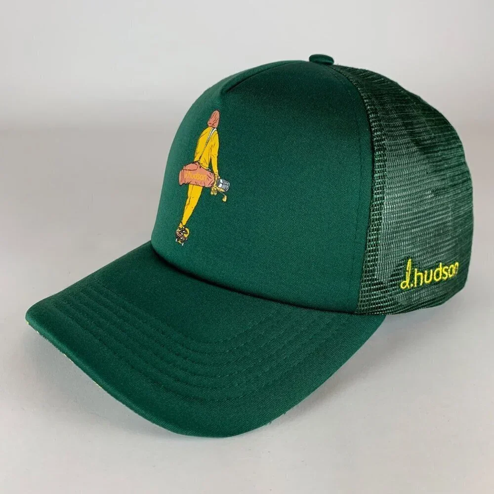 D Hudson Mens Green Semi Pro Foam Snapback Trucker Hat New